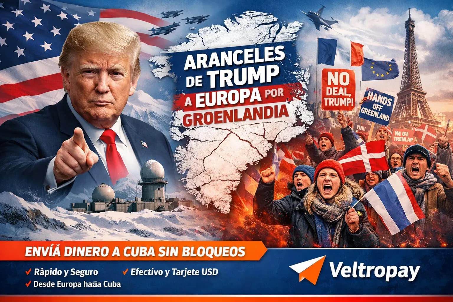 Trump anuncia nuevos aranceles a Europa por Groenlandia y reabre la tensión comercial internacional